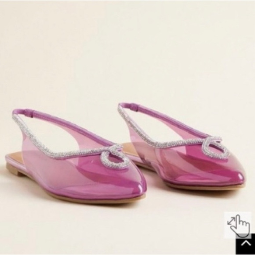 Torrid Pink pvc pointed toe slingback slides